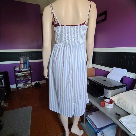 Blue Stripe Summer Dress - Picture 2 of 2
